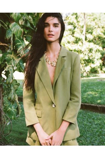 McGowan Dickey linen-blend blazer in cactus