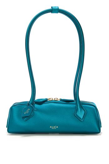 Le Teckel satin clutch in emerald