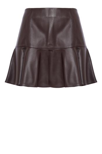 Ruffled leather mini skirt ajacou 