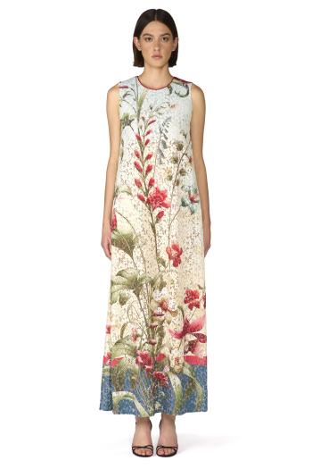 Megera printed cotton maxi dress in wild floral