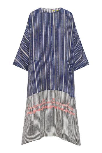 Paneled silk midi dress in smokey quartz 