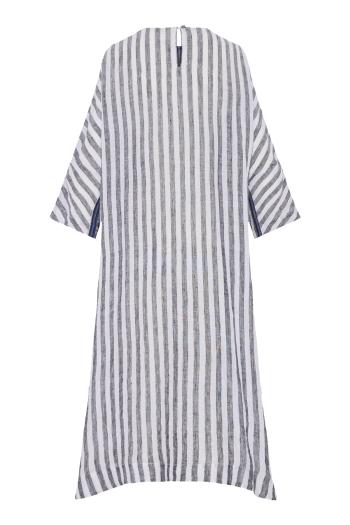 Paneled silk midi dress in smokey quartz 