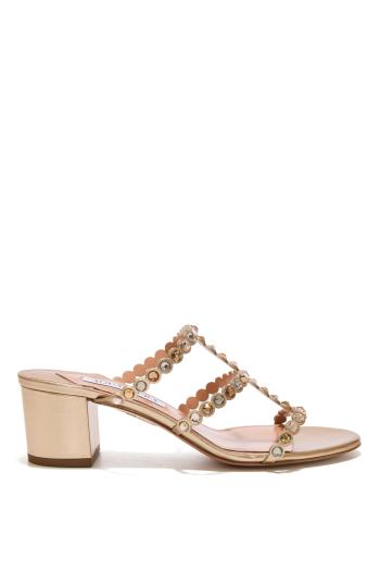 Tequila 50 embellished leather sandals in light copper 