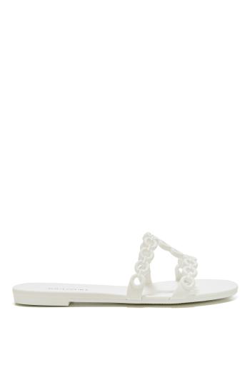 Infinity Chain jelly sandals in white 