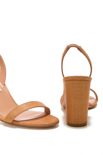 So Nude 85 textile sandals in cognac 
