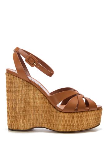 Copacabana 130 wedge sandals in tobacco 