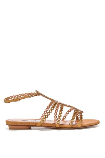 Mooncrush leather sandals in cognac 