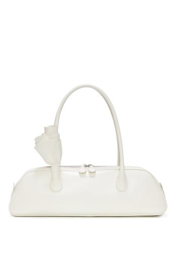 Brigitte trapeze leather bag in cream 