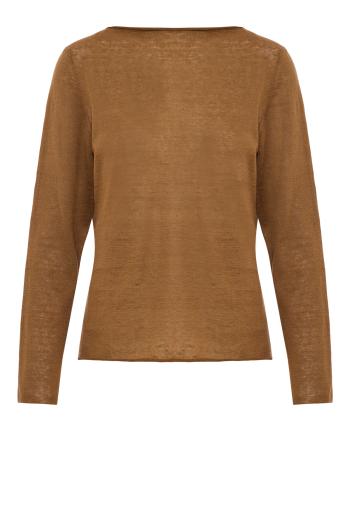 Linen, cashmere and silk sweater in bronze 