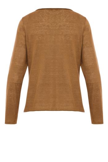 Linen, cashmere and silk sweater in bronze 