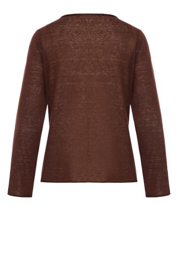 Linen, cashmere and silk sweater in chocolate