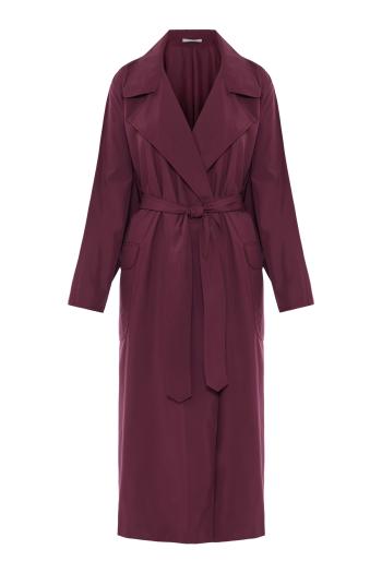 Oversized voile trench coat in iris 