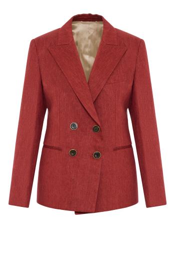 Bastien linen blazer in cherry 