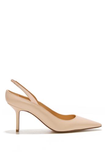 Open-back 75 leather pumps in nude