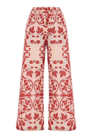 Apate 906 printed cotton pajama pants in red barque