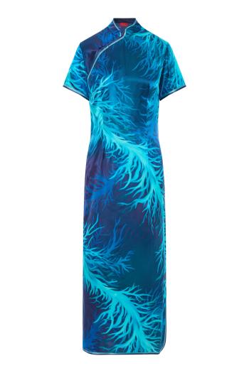 Eutenea printed silk-blend maxi dress in blue corals