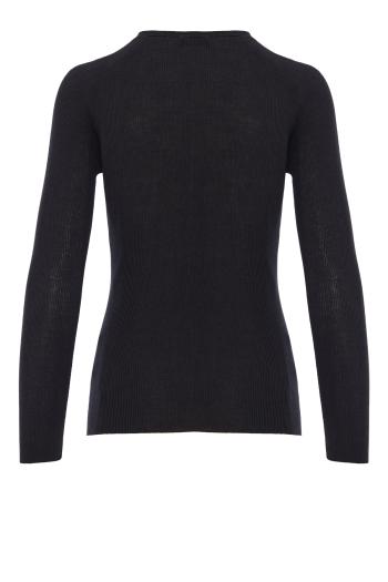 Silk and cotton fine-knit sweater in black 