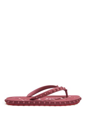 Super Loubi embellished rubber flip-flops in palacy 