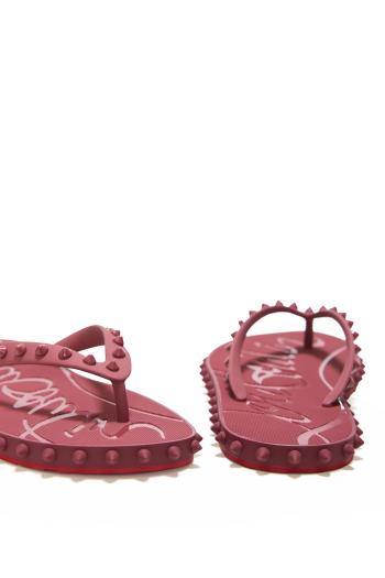 Super Loubi embellished rubber flip-flops in palacy 