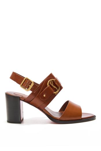 Her In Roma 70 leather sandals in Dark Carmine