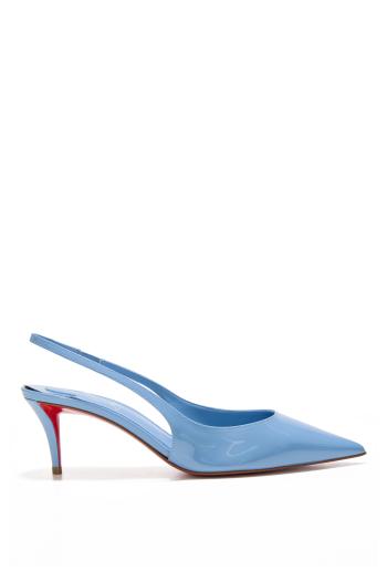 Miss Z 60 patent-leather slingback pumps in ceruleo 