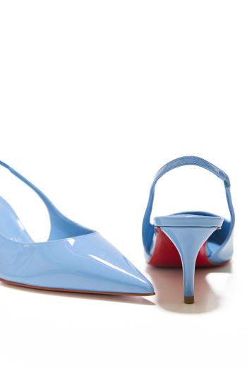 Miss Z 60 patent-leather slingback pumps in ceruleo 