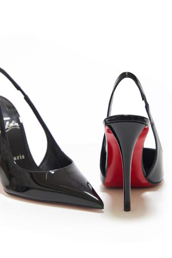 Miss Z 100 patent-leather slingback pumps in black 