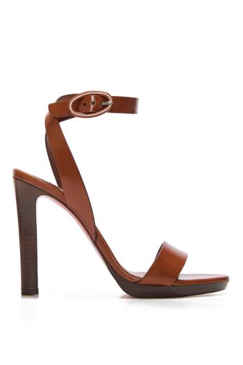 Fanny 120 leather sandals in carmine 