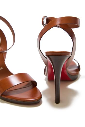 Fanny 120 leather sandals in carmine 