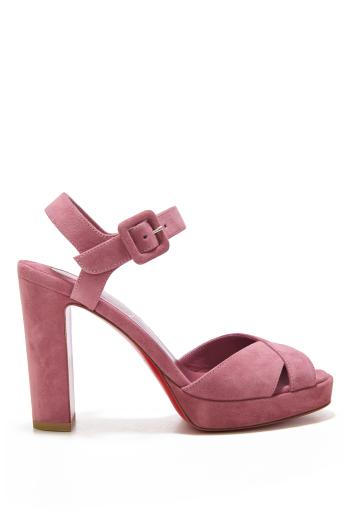 Cora 100 suede platform sandals in palacy