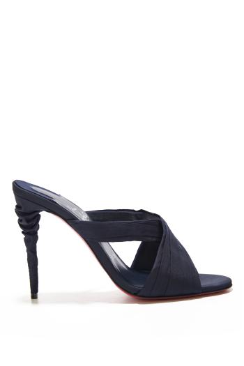 Affubula 100 taffeta mules in navy