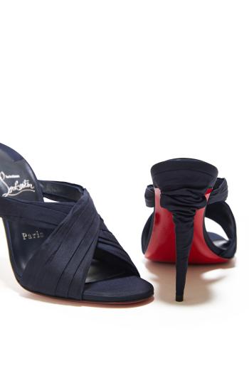 Affubula 100 taffeta mules in navy