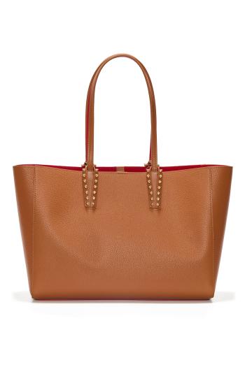 Cabata small leather tote in cuoio 