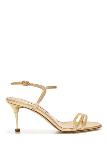 Giagalo 70 metallic-leather sandals in gold 