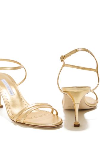 Giagalo 70 metallic-leather sandals in gold 