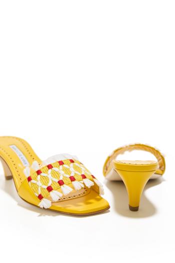 Pop Fifo 50 leather sandals in byel
