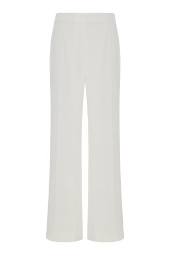 Empire crepe pants in white 