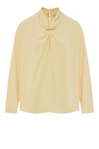 Edward crepe top in pale yellow 