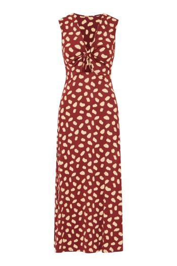 Horizonte Mistico cutout printed midi dress in cherry 