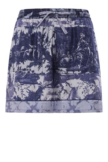 Aloe printed silk shorts in blue