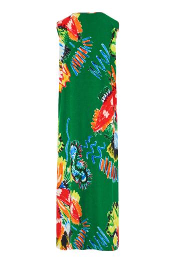 Deniz printed cotton midi dress in peponi green 