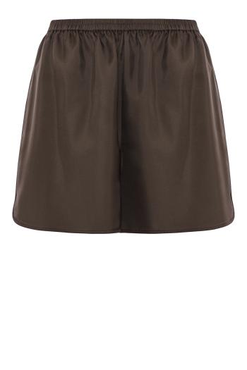 Tape silk shorts in earth 