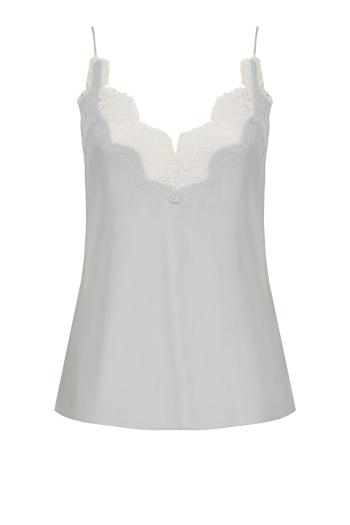 Lace-trimmed silk camisole in foam