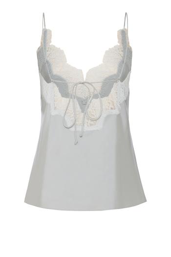 Lace-trimmed silk camisole in foam