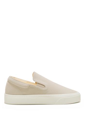 Suede slip on sneakers in latte 