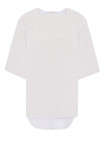 Hamza oversized cotton top in white 