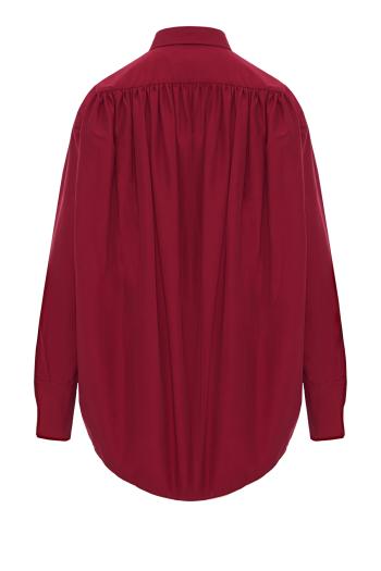 Balloon cotton-blend shirt in cherry 