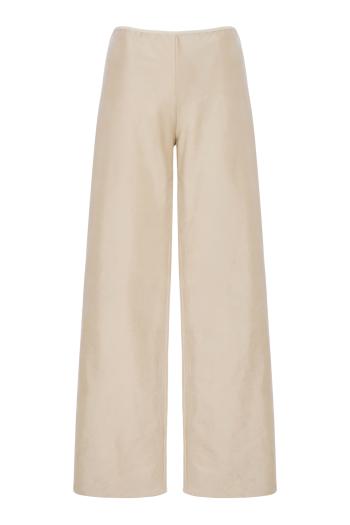 Satin wide leg pants in beige