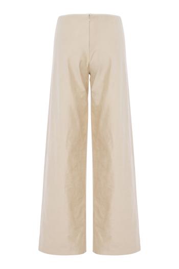 Satin wide leg pants in beige