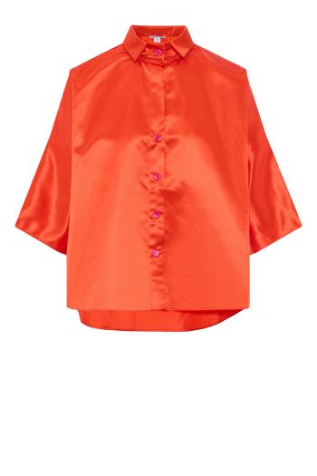 Bowling satin blouse in orange 